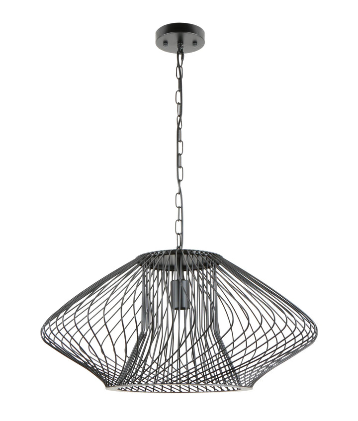 PARRILLA: Interior Oval Cage Iron Pendant Lights OD440mm/OD600mm Matte Black 600mm Pendant