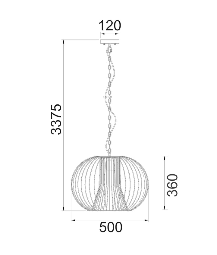 PARRILLA: Interior Round Cage Iron Pendant Lights Pendant