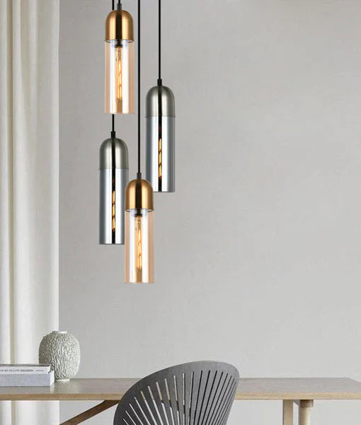 PASTILLE: Interior Round Top Cylinder Glass Pendant Lights