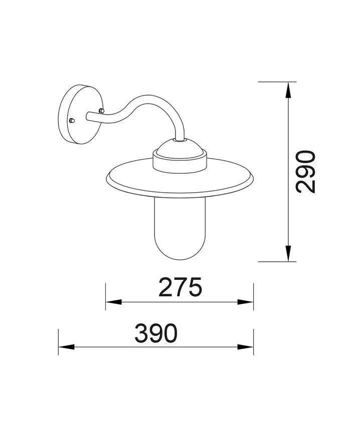 PAYONG: Exterior Sun Hat Shape with Clear Glass Wall Lights IP44