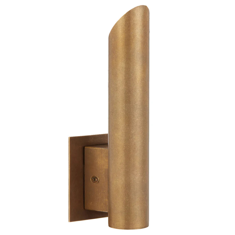 PENROS 1 LIGHT EXTERIOR WALL LIGHT Natural Brass WALL LIGHT