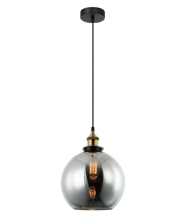 PESINI: Interior Wine Glass with Antique Brass/ Chrome Highlight Pendant Lights