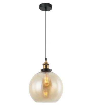 PESINI: Interior Wine Glass with Antique Brass/ Chrome Highlight Pendant Lights