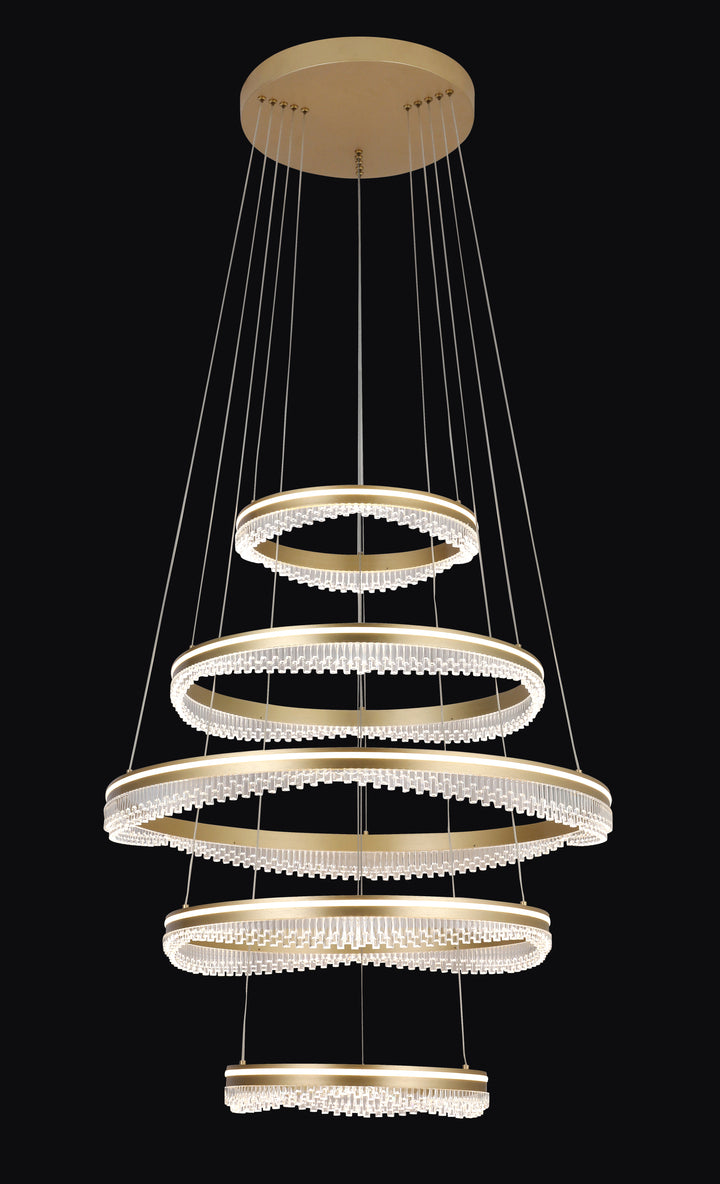 Glacier 5 rings Pendant Gold Pendant