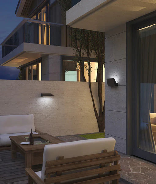 PLANA: Exterior LED Adjustable Wedge Surface Mounted Wall Lights IP65