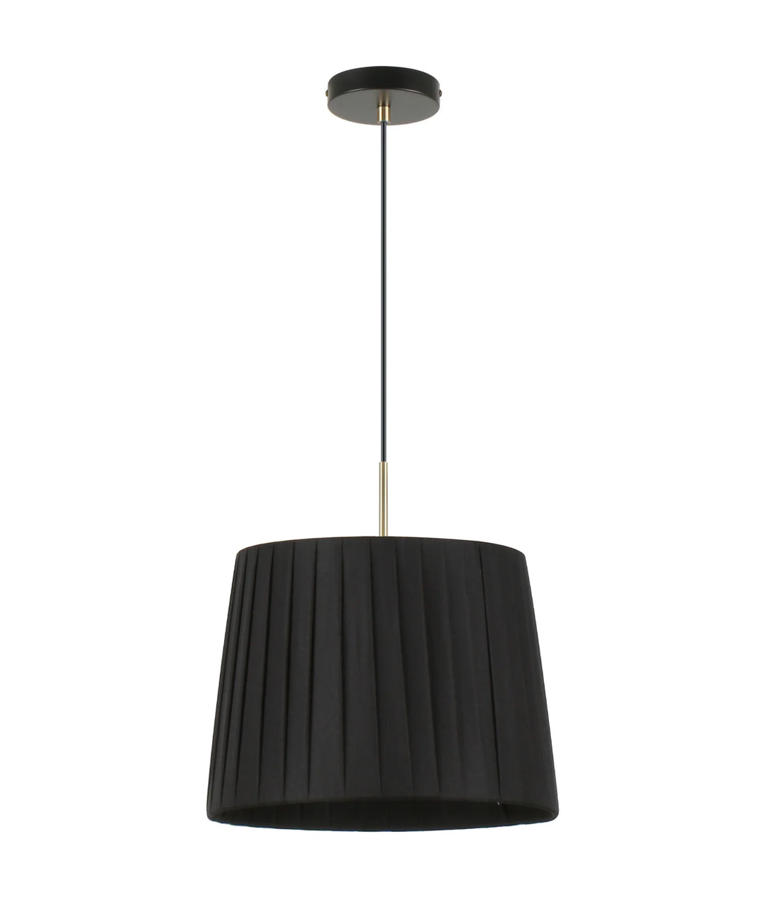 PREGA: Interior Slanted Pleated Fabric Shade Pendant Lights Black Pendant