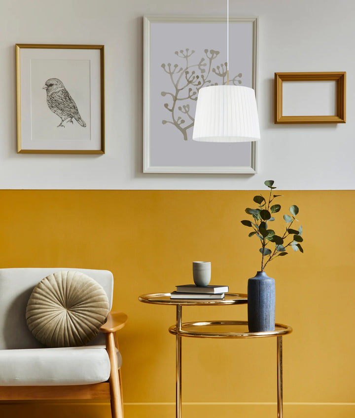 PREGA: Interior Slanted Pleated Fabric Shade Pendant Lights Pendant
