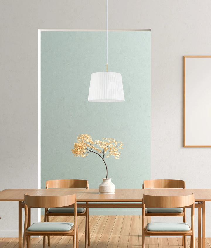PREGA: Interior Slanted Pleated Fabric Shade Pendant Lights Pendant
