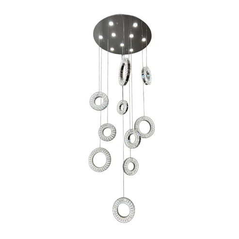ROBI 10 Ring Crystal Chandelier Tri-Colour LED