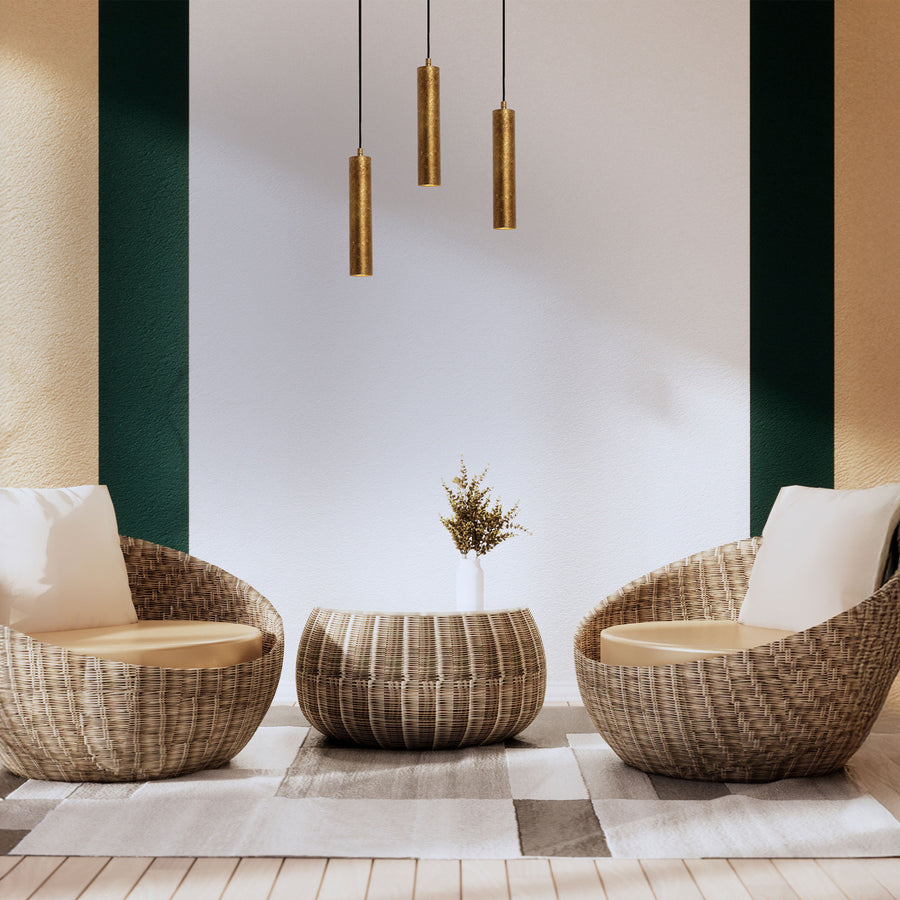 TORESS Aged Gold Cylinder Pendant