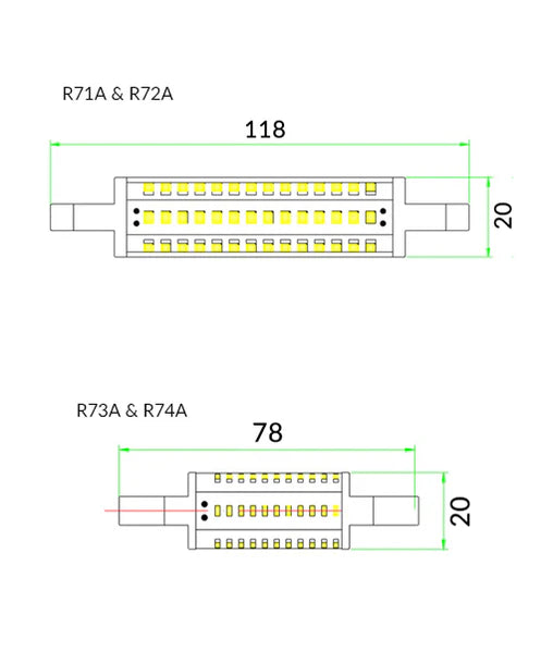 R7 LED Globes