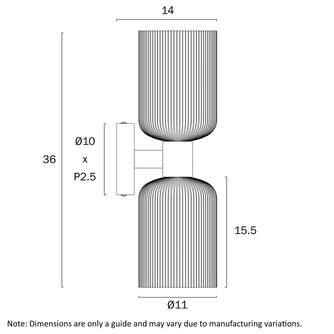 RIVEN 2 LIGHT WALL BRACKET Wall light