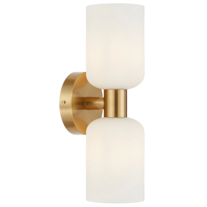 RIVEN 2 LIGHT WALL BRACKET Antique Gold Opal Wall light