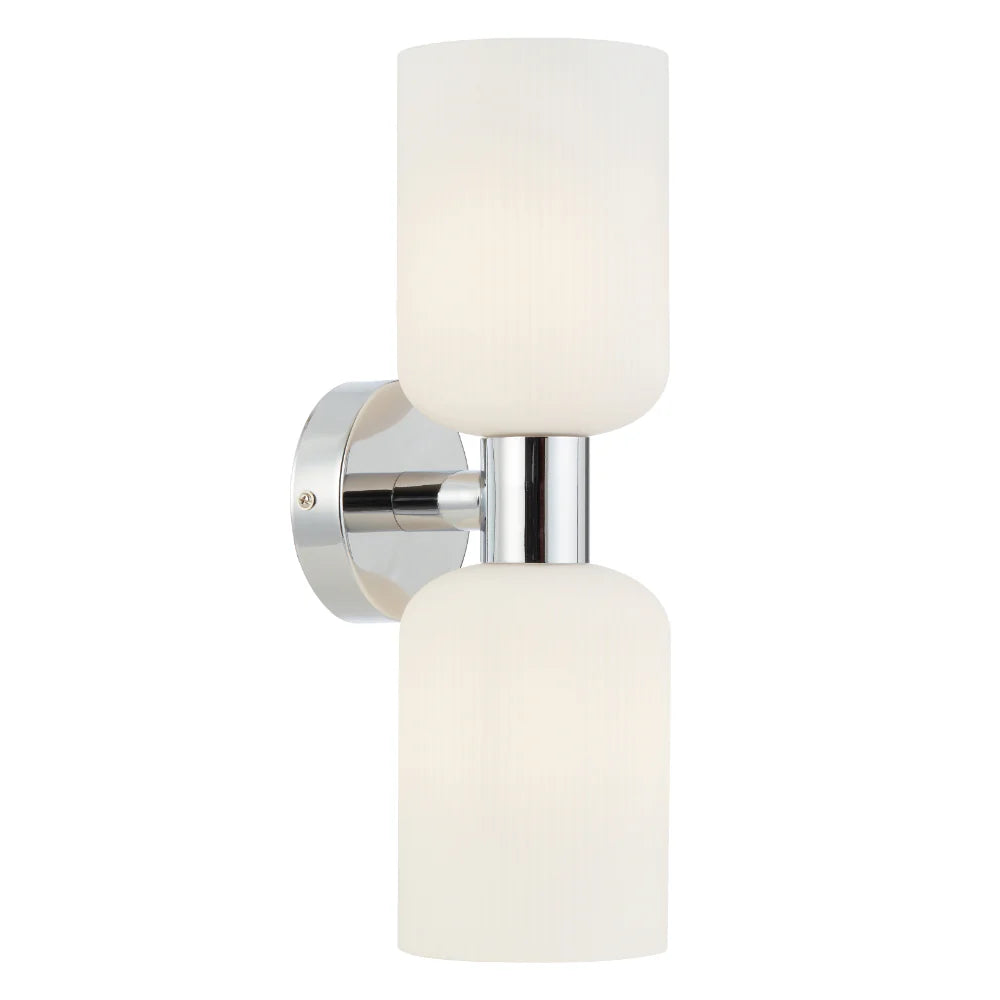 RIVEN 2 LIGHT WALL BRACKET Chrome Opal Wall light