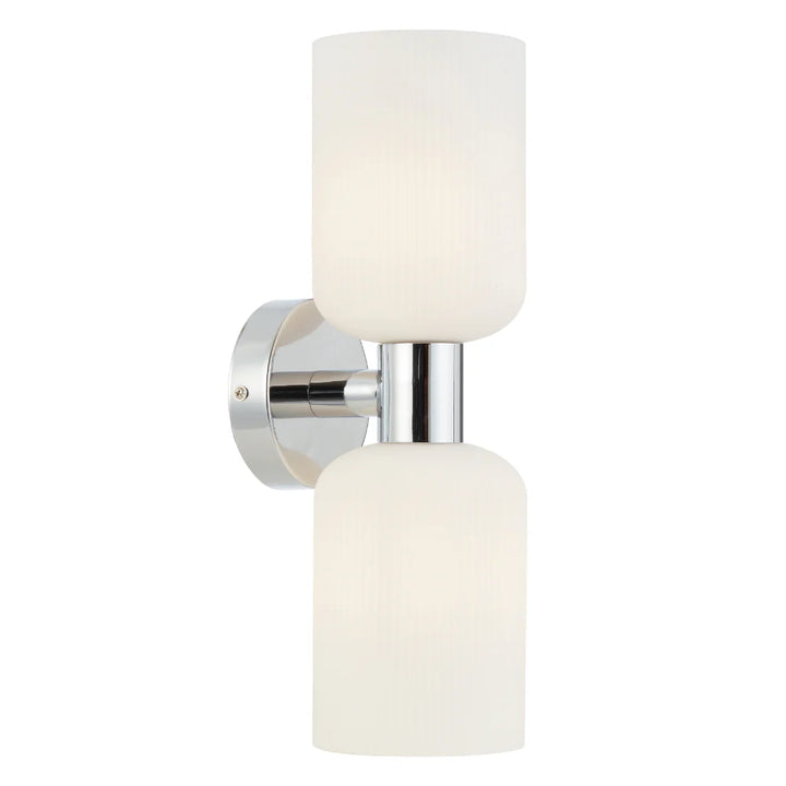 RIVEN 2 LIGHT WALL BRACKET Chrome Opal Wall light