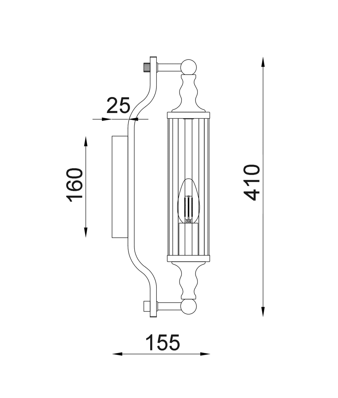 RODILLO: Interior Tubular Clear Glass Wall Lights