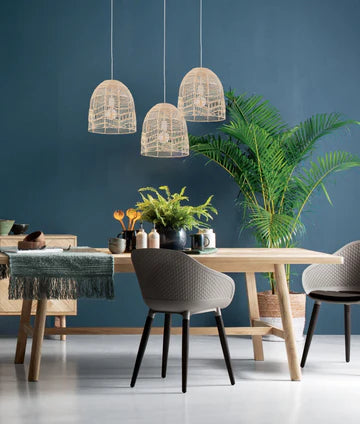 ROTA: Bohemian Interior Natural Rattan Ellipse Pendant Light