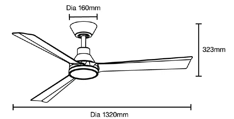 Riviera DC 52″ Smart Ceiling Fan With WIFI Remote Control + LED light