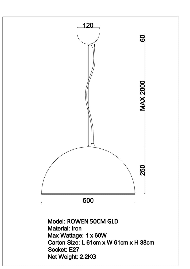 ROWEN 50CM GLD