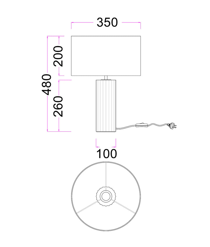 SAGITTA: Beige Travertine Base Oblong Fabric Cream Shade Table Lamps TABLE LAMP