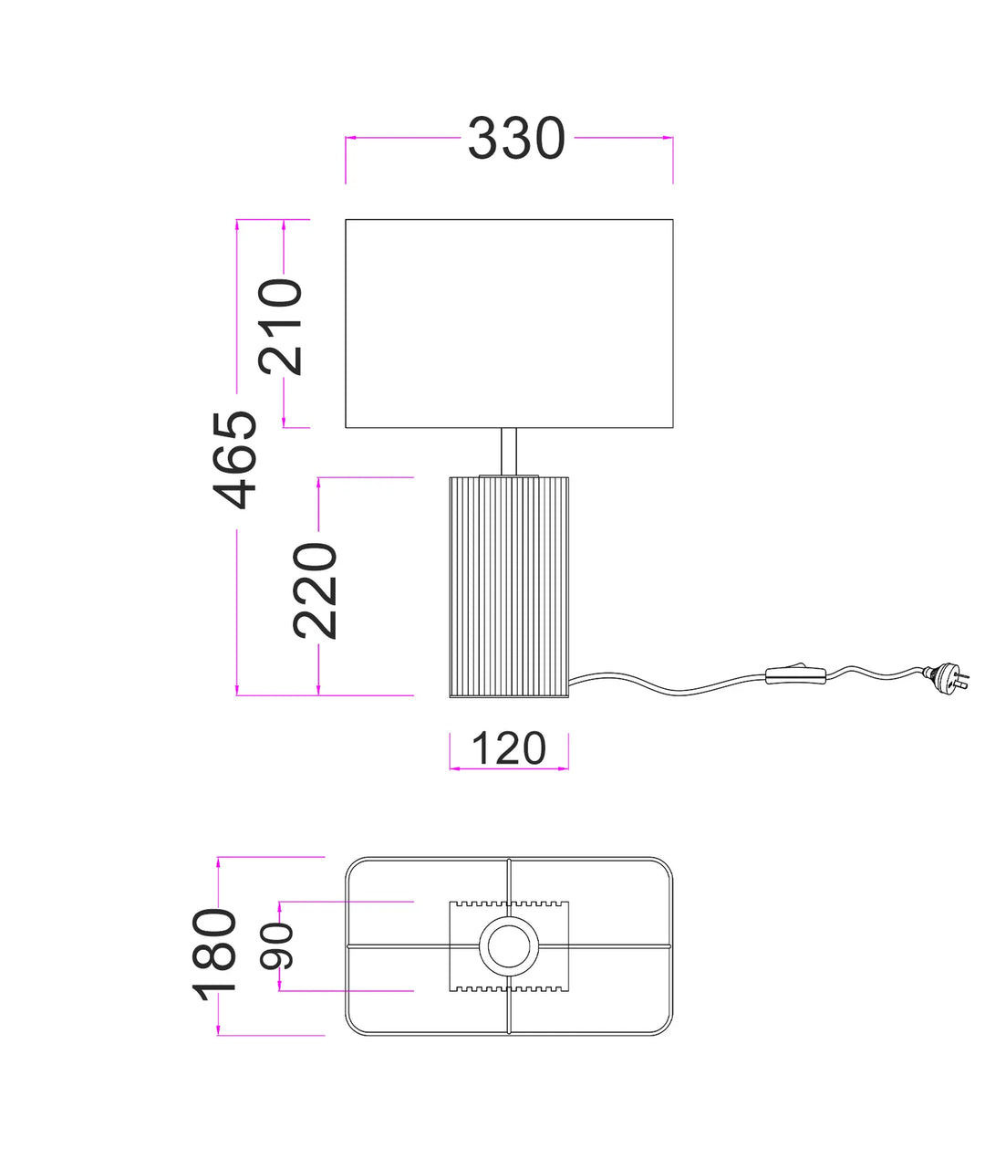 SAGITTA: Beige Travertine Base Rectangular Fabric Cream Shade Table Lamps TABLE LAMP