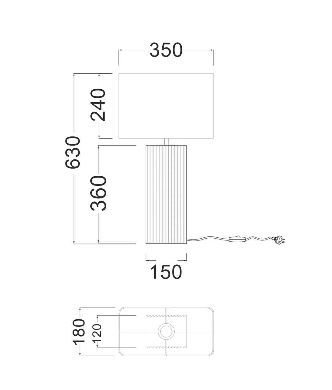 SAGITTA: Beige Travertine Base Rectangular Fabric Cream Shade Table Lamps TABLE LAMP