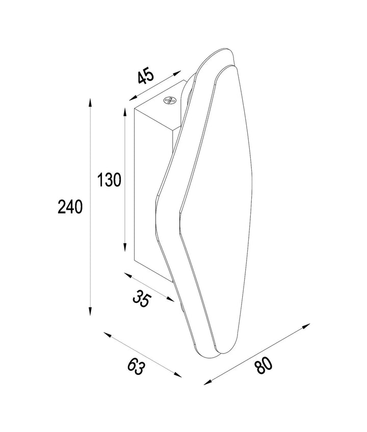 SANTIAGO: City Series LED Tri-CCT Interior Oval Dimmable Wall Light