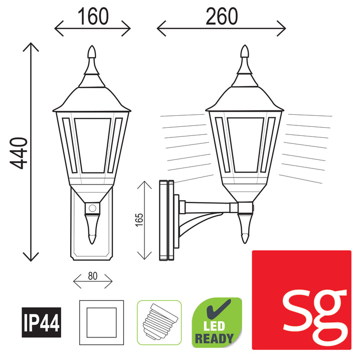 JAVA MINI Premium Outdoor Coach Light Double Insulated IP44 WALL LIGHT