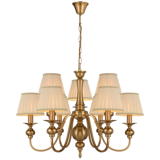 SIEDEL 9 LIGHT PENDANT W/SHADE