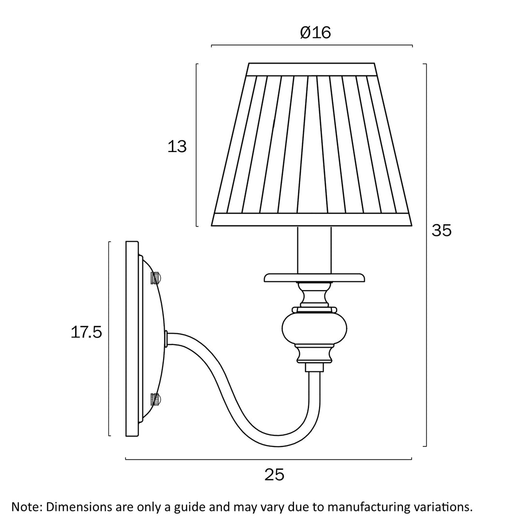 SIEDEL 1 LIGHT WALL BRACKET W/SHADE