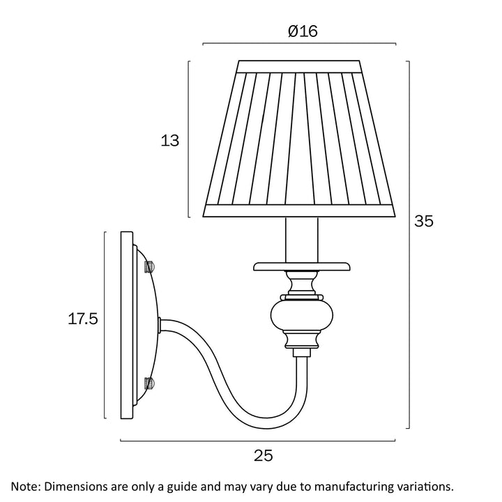 SIEDEL 1 LIGHT WALL BRACKET W/SHADE