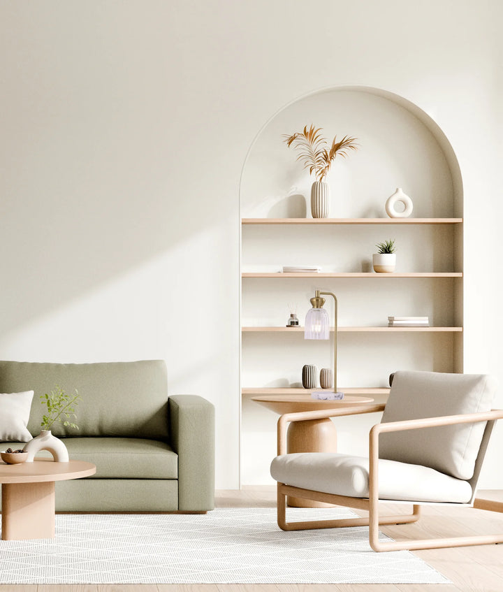 SINO: Interior Ellipse Clear Glass Shade Marble Base Table Lamps TABLE LAMP