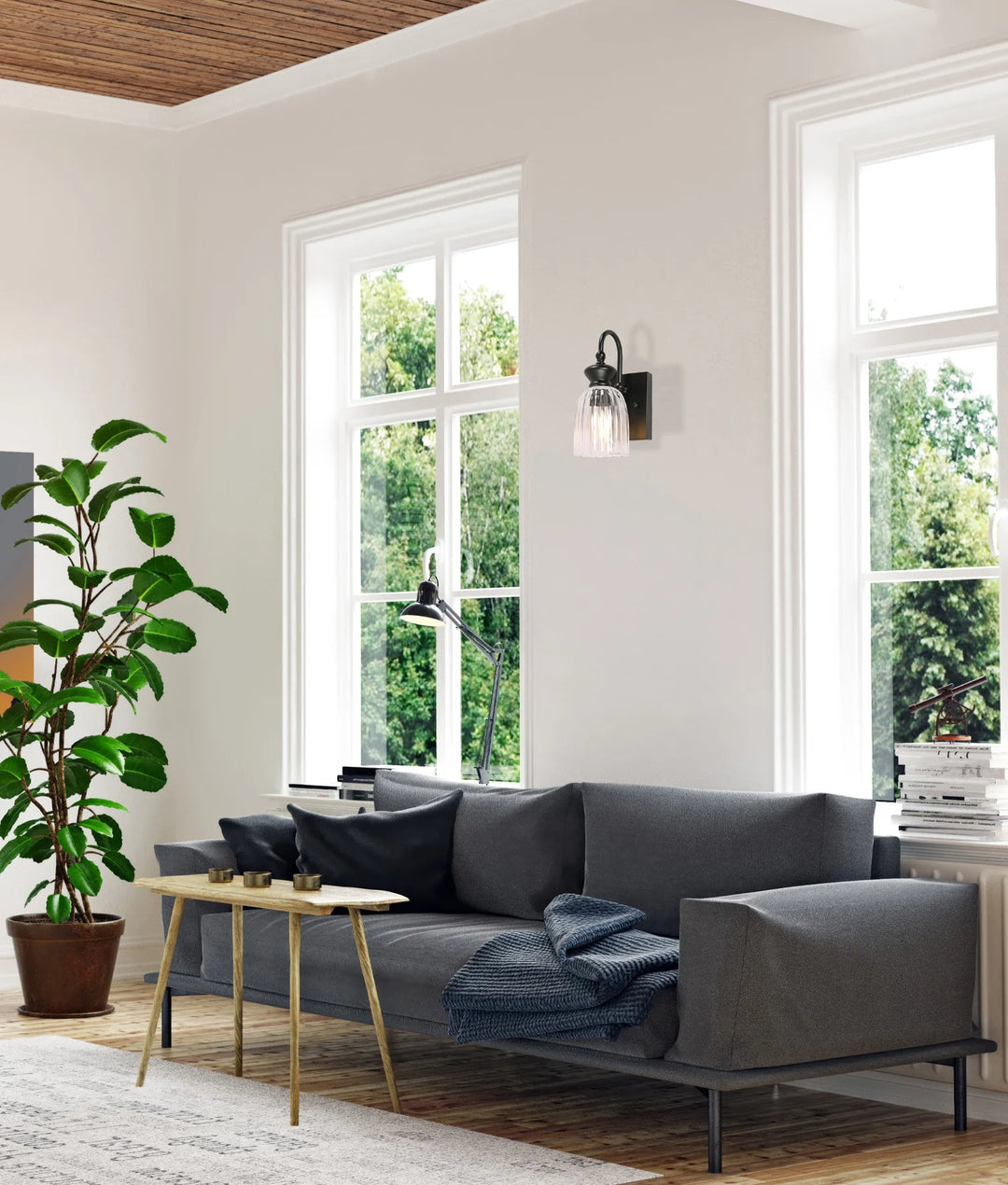 SINO: Interior Ellipse Single Clear Glass Shade Wall Lights WALL LIGHT