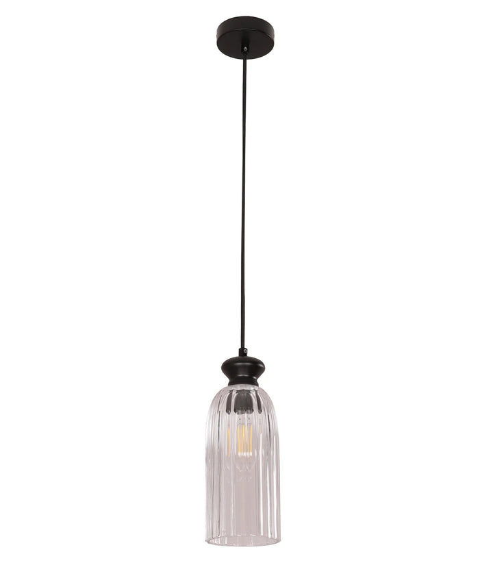 SINO: Interior Ellipse Clear Glass Shade Pendant Lights Black Pendant