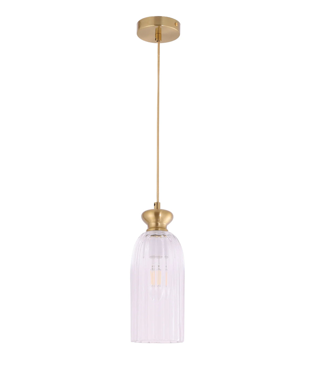 SINO: Interior Ellipse Clear Glass Shade Pendant Lights Brass Pendant