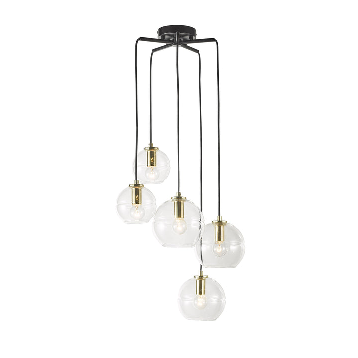 RENO 5 Light Clear Glass Pendant