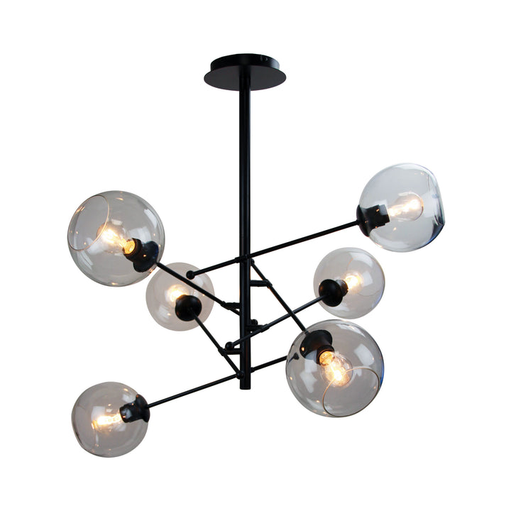 RIPLEY 6-Light Satellite Pendant Black