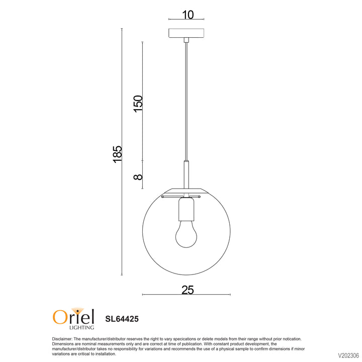 NEWTON CLEAR GLASS PENDANT Pendant