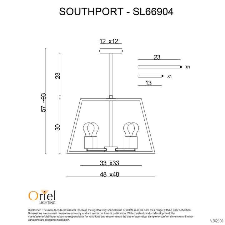 SOUTHPORT 4 Light Urban Retro Pendant