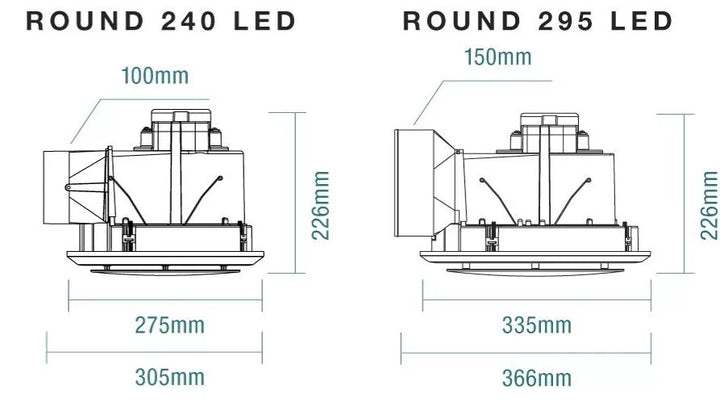 Saturn 240 / 295 Exhaust Fan Round or Square