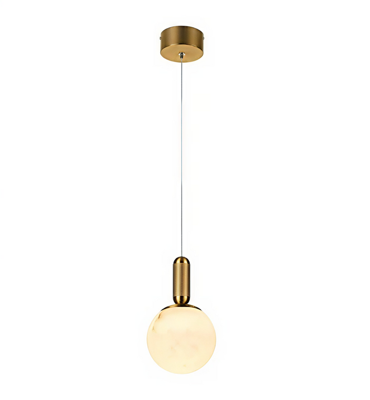 SATURN Spanish Marble Pendant Light in Brass or Black Brass Pendant