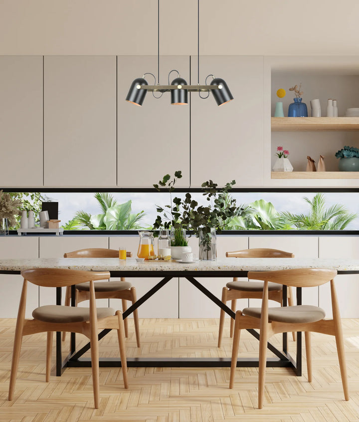 TAZZA: Interior Ellipse Shade with Antique Brass Hardware Pendant Light Pendant