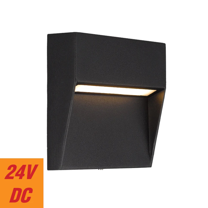 TERIN EXTERIOR SQUARE WALL LIGHT Black step light