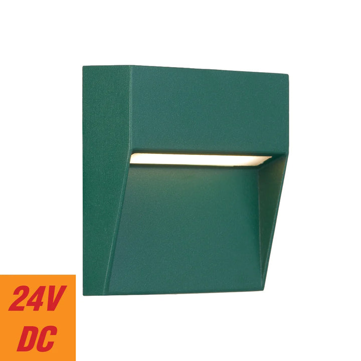 TERIN EXTERIOR SQUARE WALL LIGHT Green step light
