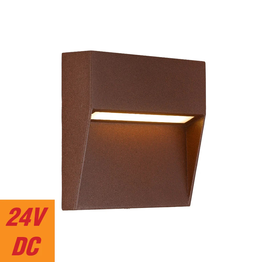 TERIN EXTERIOR SQUARE WALL LIGHT Rust step light