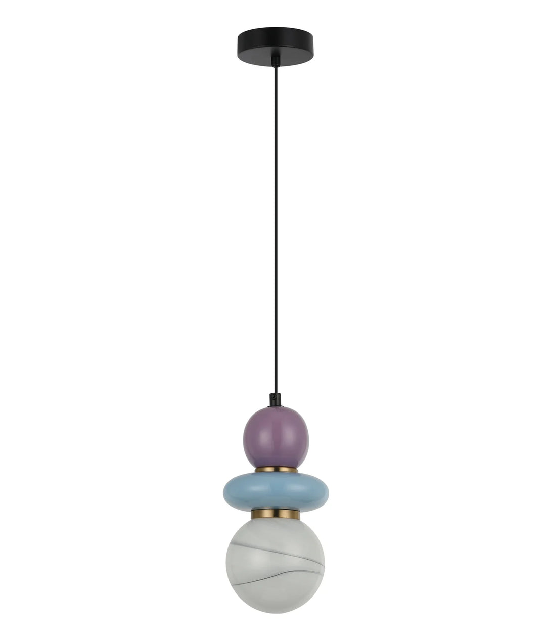 TOCADO: Interior Sandblasted Opal Diffuser Glass with Ceramic Bead Pendant Lights
