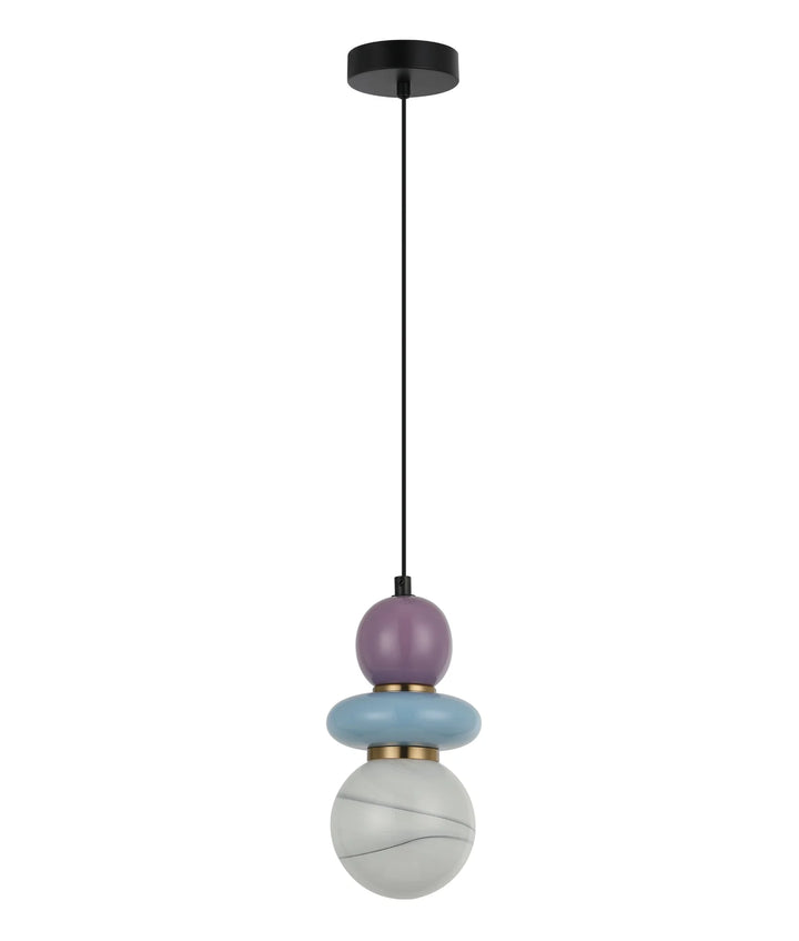 TOCADO: Interior Sandblasted Opal Diffuser Glass with Ceramic Bead Pendant Lights