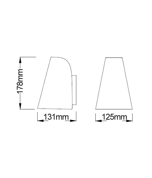 TORQUE: Exterior Cone Shape Surface Mounted Wall Lights IP44