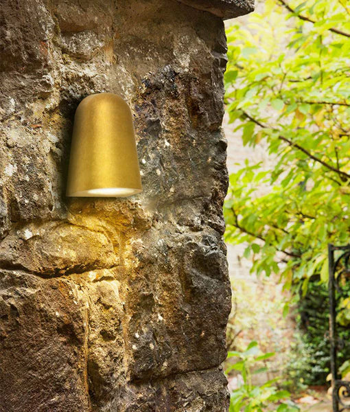 TORQUE: Exterior GU10/MR16 Antique Brass Surface Mounted Cone Wall Lights IP65