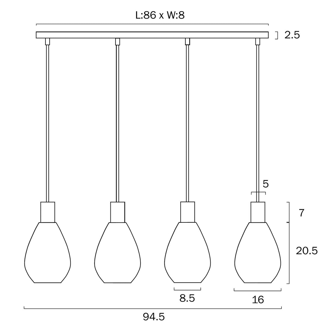 TELBIX TRESOR 4 LIGHTS PENDANT